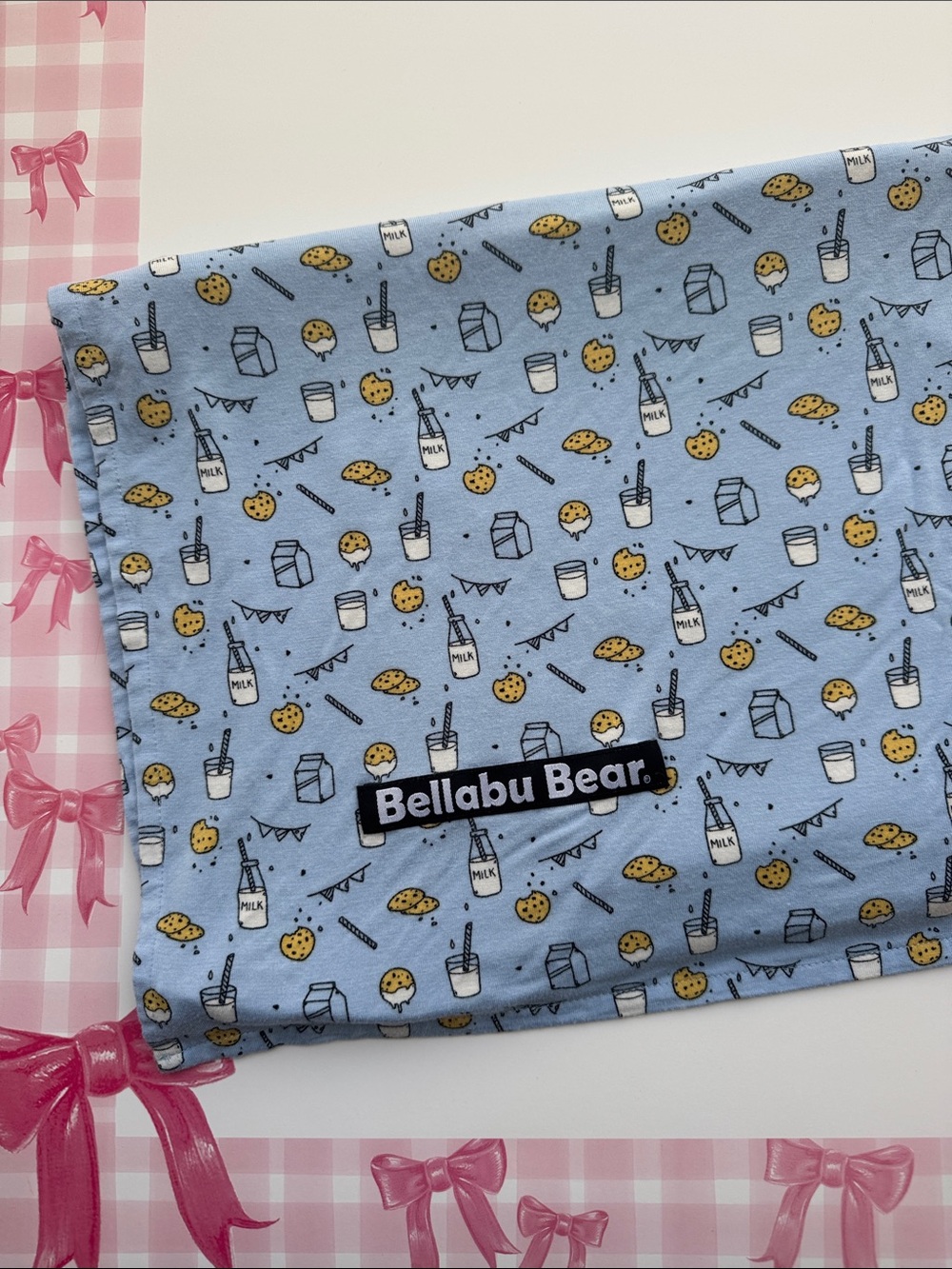 Bellabu Bear milk and cookies baby blanket